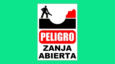 Cartel Pvc Corrugado 50X70Cm  Zanja Abierta