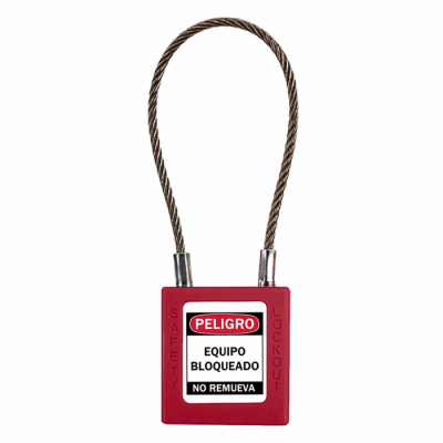 Candado De Bloqueo Cable 24Cm Rojo 40 Mm Can-2006