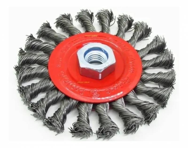 Cepillo Conico Trenzado 115 Mm Pegaso Rosca M14 Ctc115