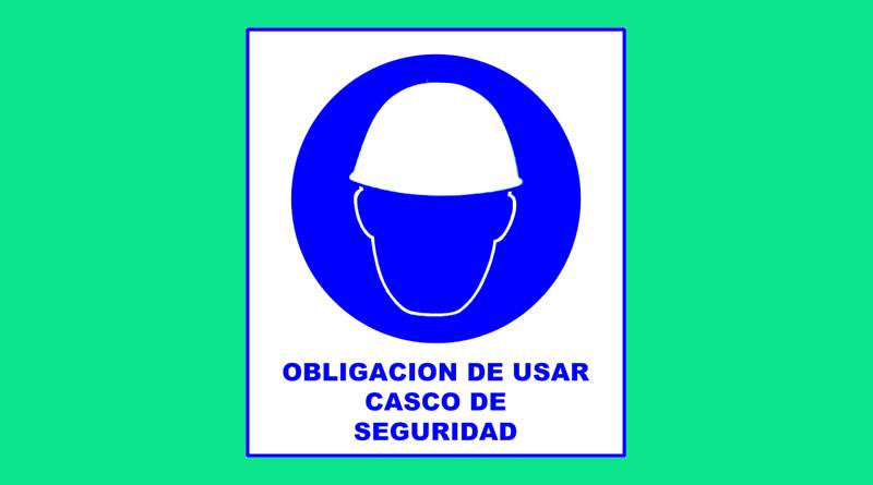Cartel 4 400  X 450 Obligacion De Usar Casco De Seguridad