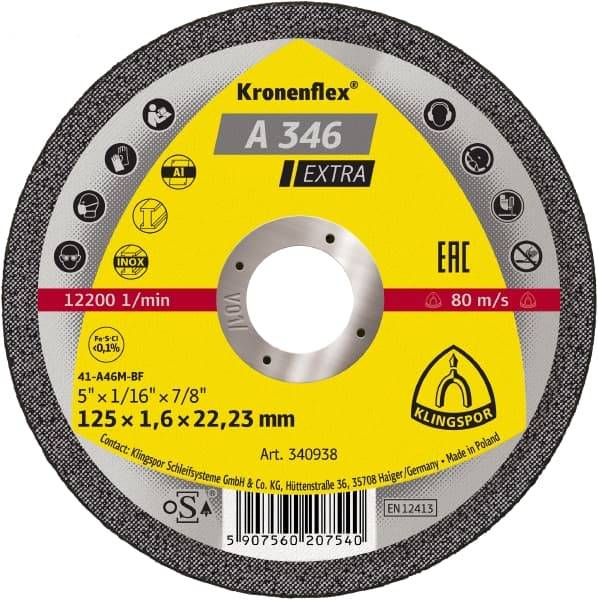 Disco De Corte Klingspor A 346 Ex 180 X 1,6Mm (7) Cd.:340950