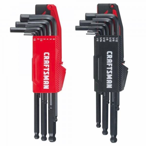 Juego De Llaves Allen Craftsman Cardanica 20 Pz - (Sae/Mm) Cd.:0026020