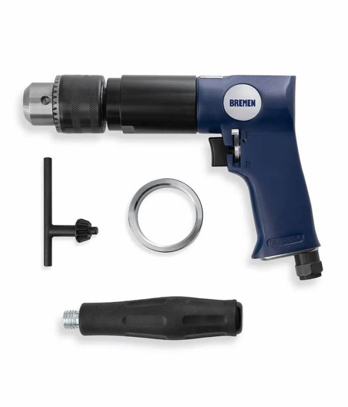 Taladro Neumatico Bremen Angular C/Mandril 3/8 - Mandril 13Mm - 700Rpm Cd.:3037