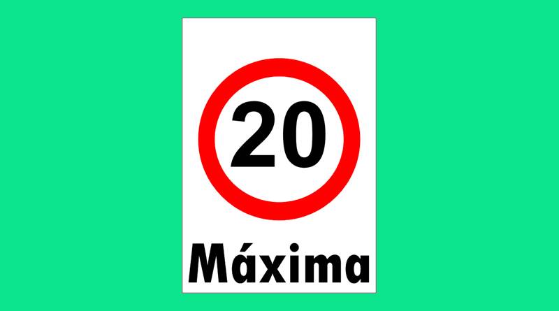 Cartel 57 400 X 450  Velocidad Maxima 20