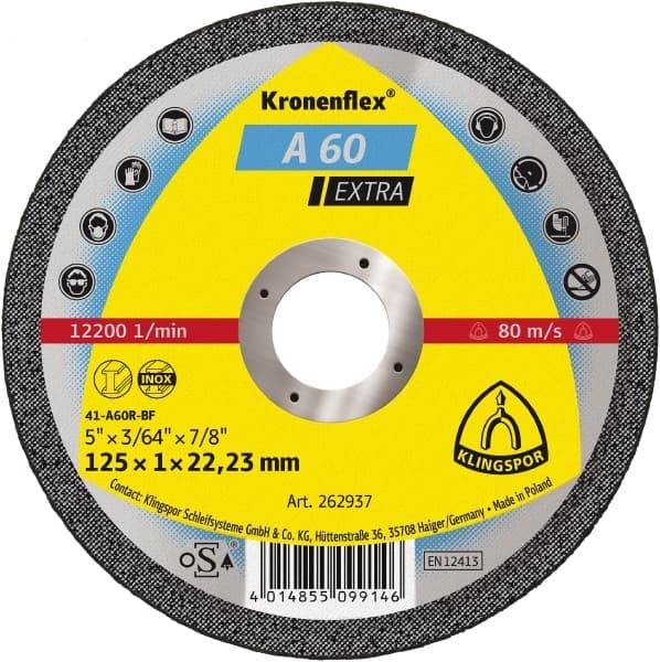 Disco De Corte Klingspor A 60 Ex 115 X 1Mm (4 1/2) Cd.:262936
