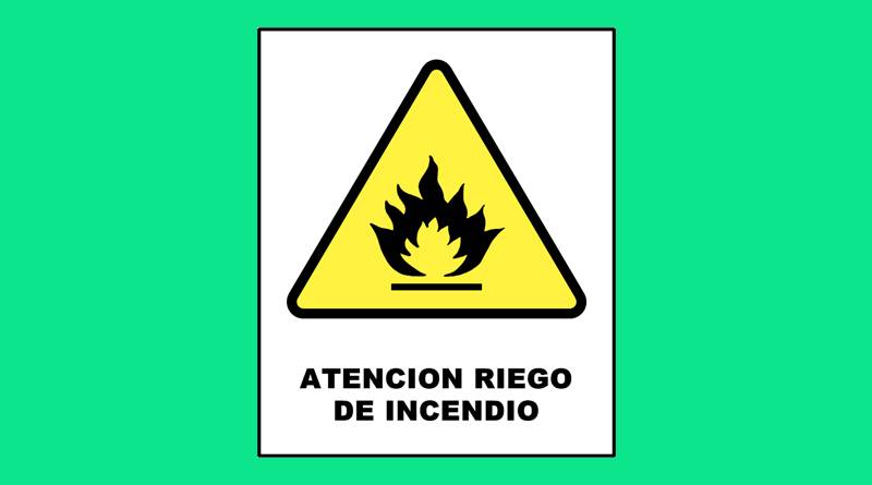 Cartel 22 400 X 450 Atencion Riesgo De Incendio