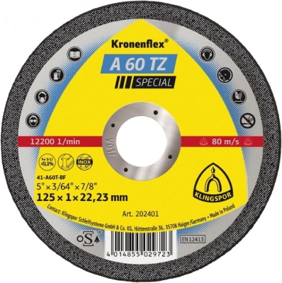 Disco De Corte Klingspor A 60 Tz 125 X 1Mm (5