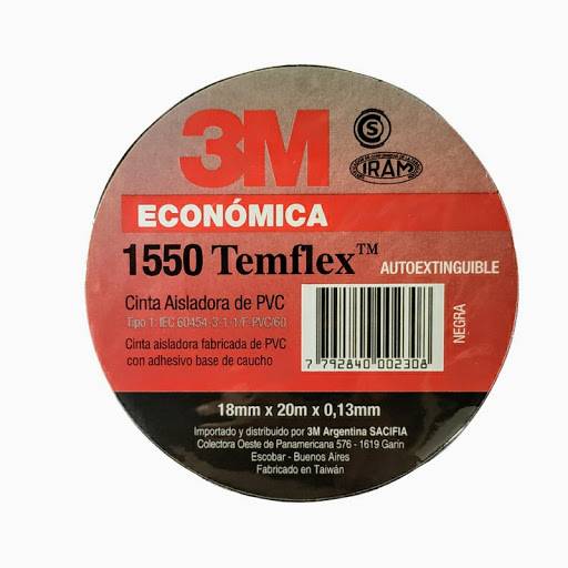 Cinta Aisladora 3M 1550 20Mt X 18Mm Negra
