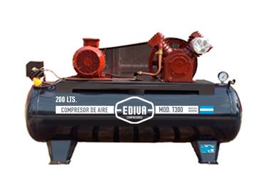 Compresor Ediva T300Ab 3Hp 200L 12,4Bar Trifa.
