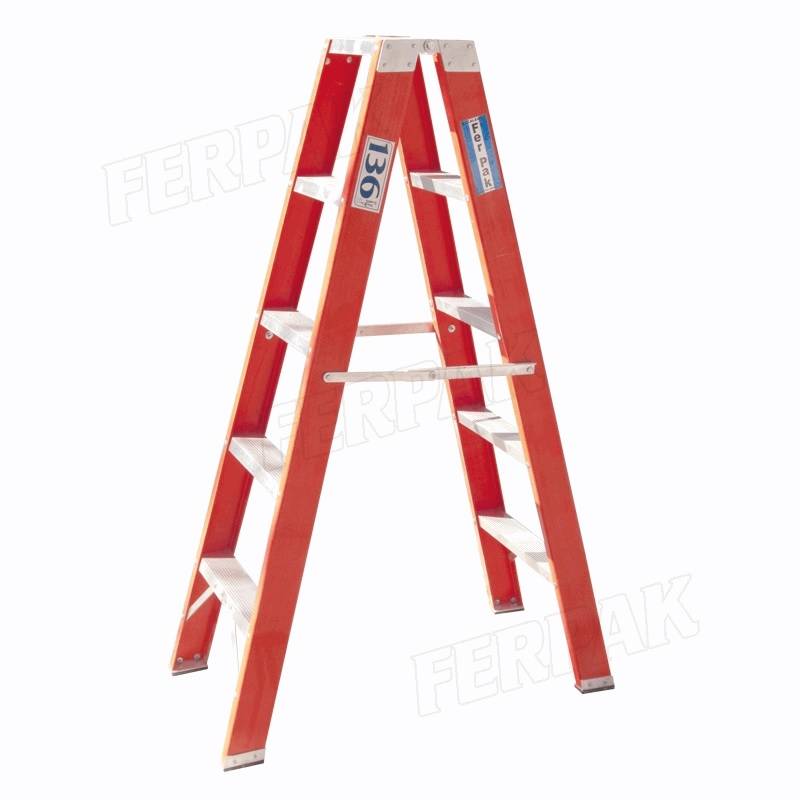 Escalera Tijera Doble Acceso Dielectrica - Ferpack -  5 Esc. (Ptd-4405) 1,50 Mts.