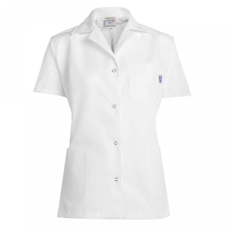 Chaquetilla Profesional Lisa Escote En V C/ Solapa M/C Blanca Dama Icq0073