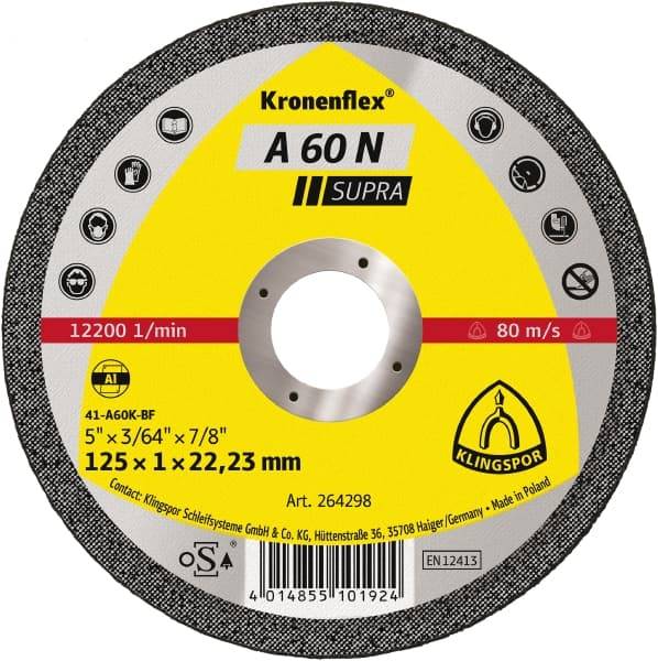 Disco De Corte Klingspor A 60 N 115 X 1Mm (4 1/2) Cd.:264297