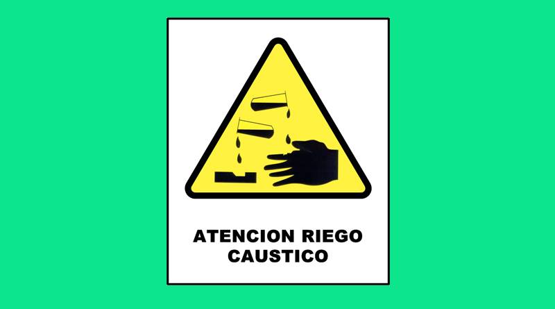 Cartel 25 400 X 450  Atencion Riesgo Caustico