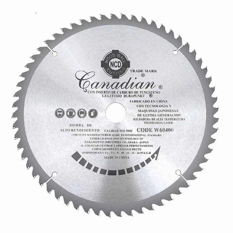 Disco Sierra Circular P/Madera Canadian 400 X 60 Dientes W60400