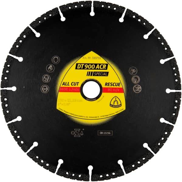 Disco De Corte Diam. Klingspor Dt900Acr Esp. 350 X 3,1Mm X 25,4Mm (14) Seg. Cd.355728  