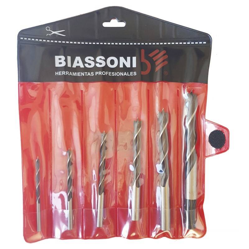 Juego Mecha P/ Madera Biassoni - Set. 6Un. - Tres Puntas Cd.:997723