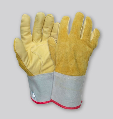 Guante Combinado Vaqueta / Descarne Amarillo Gv08 T.10 P/C