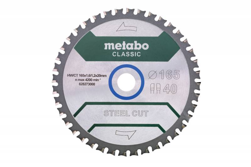 Disco Sierra Circular P/ Metales/Aluminio Metabo - Steelcut 6 1/2 - 40 Dientes