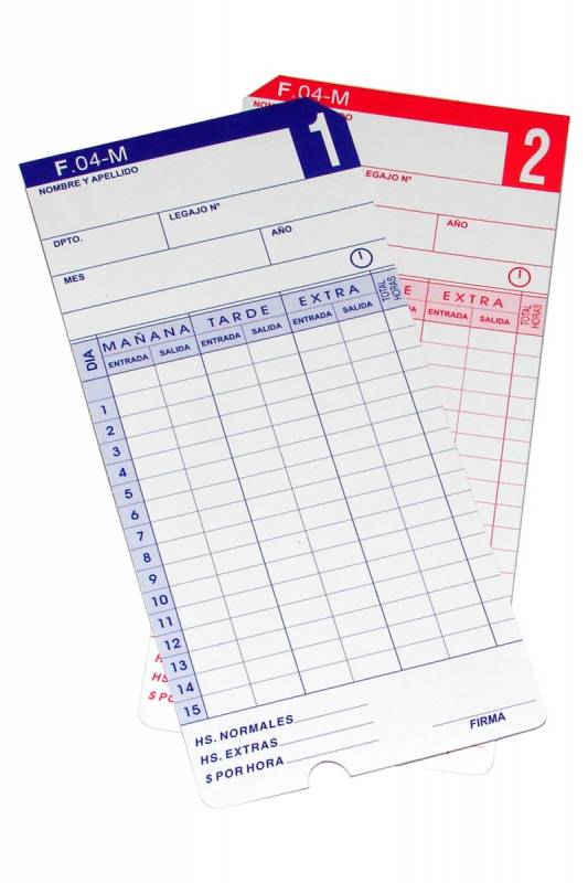 Tarjeta P/Reloj M-30 X 100 Unidades (Ex-F04)