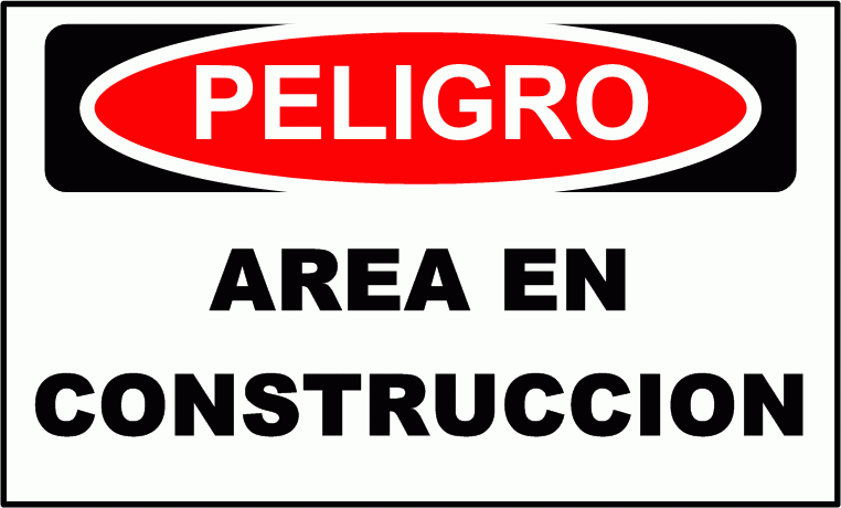 Cartel 1347 300 X 400  Peligro Area En Construccion