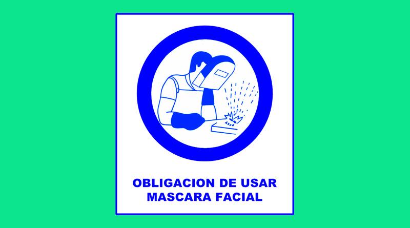 Cartel 7 400 X 450  Obligacion De Usar Mascara P Soldar
