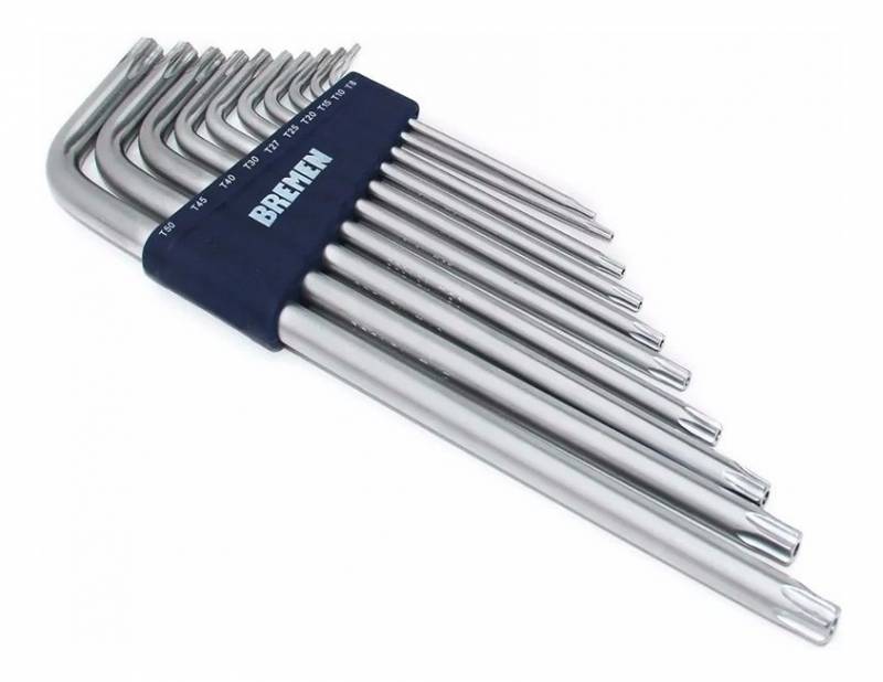 Juego De Llaves Torx En L Larga Bremen 10 Pz (Mm) T8 A T50 - Cd.:6907