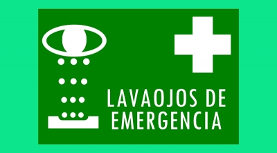 Cartel 64 300 X 400  Lavaojos De Emergencia
