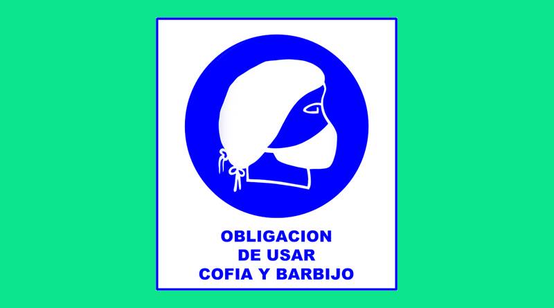 Cartel 15 400 X 450  Obligacion De Usar Cofia Y Barbijo