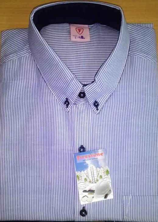 Camisa Firestone Hombre Rayas Bco/Cel. Poplin T.48