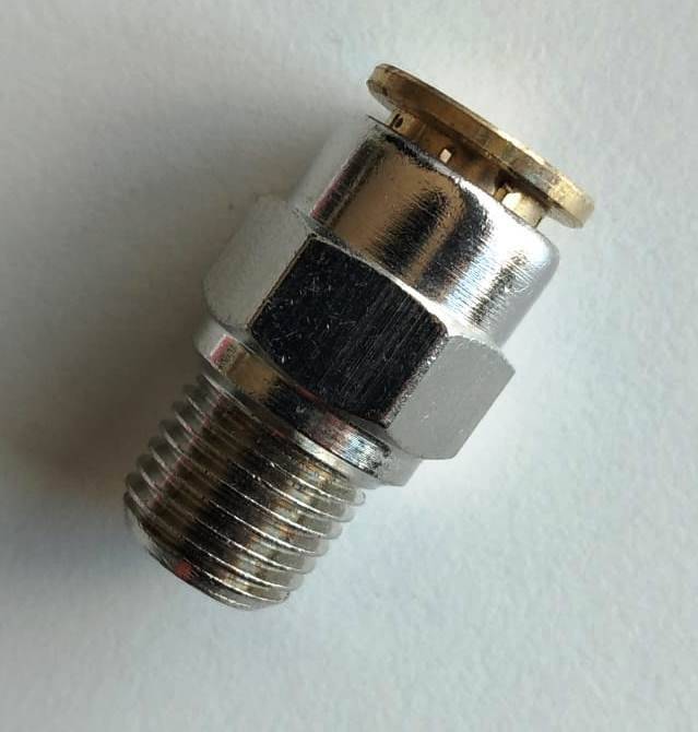 Conector Recto Ros.macho 1/4 - Tubo 10Mm - Sist. Auto. Metal.