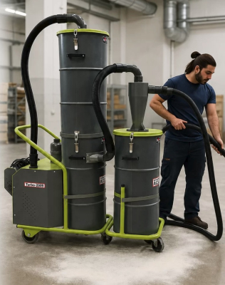 Aspiradora Industrial Turbo Micronica C/ Ciclon - P/ Polvo Impalpable - 3Hp - Trifásica