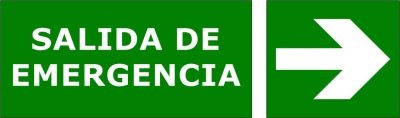 Cartel 87 140 X 410 Salida De Emergencia - Flecha Izquierda