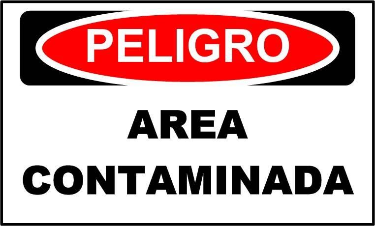 Cartel 1348 300 X 400  Peligro Area Contaminada