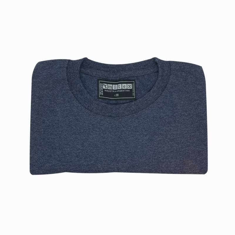 Remera Algodon Jaspeada Azul