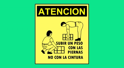 Cartel 307 400 X 450 Atencion Subir Un Peso Con Las Piernas