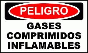 Cartel 1351 300 X 400  Peligro Gases Comprimidos Inflamable