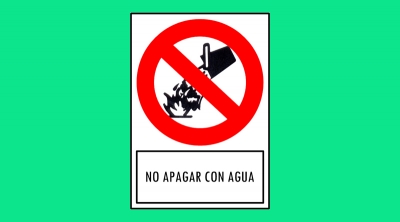 Cartel 173 190 X 270 No Apagar Con Agua