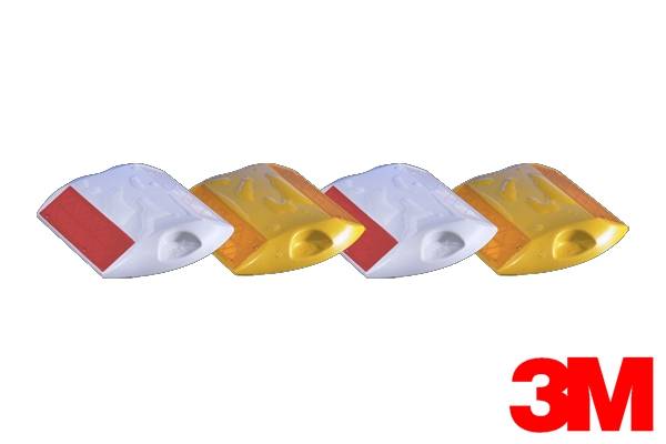 Tacha 3M Reflectiva  Blanco-Amarillo
