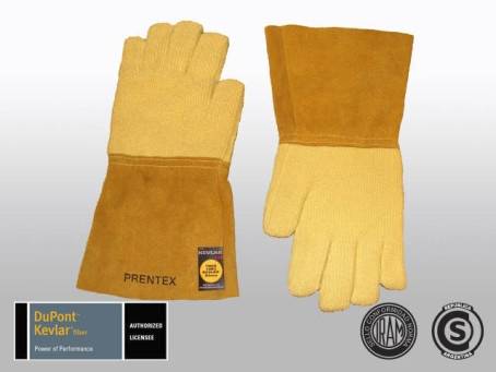 Guante Kevlar Prentex Alta Temp. Terry. Acolchado Algodon P. De Cuero T.10