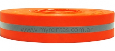 Cinta Reflectiva P/Coser Naranja 40Mm
