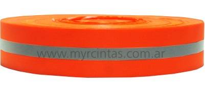 Cinta Reflectiva P/Coser Naranja 40Mm