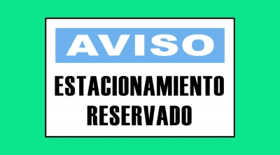 Cartel 3332 300 X 400  Aviso Estacionamiento Reservado
