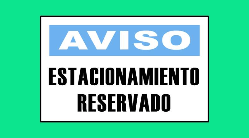 Cartel 3332 300 X 400  Aviso Estacionamiento Reservado