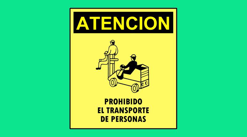 Cartel 306 400 X 450  Prohibido El Transporte De Personas