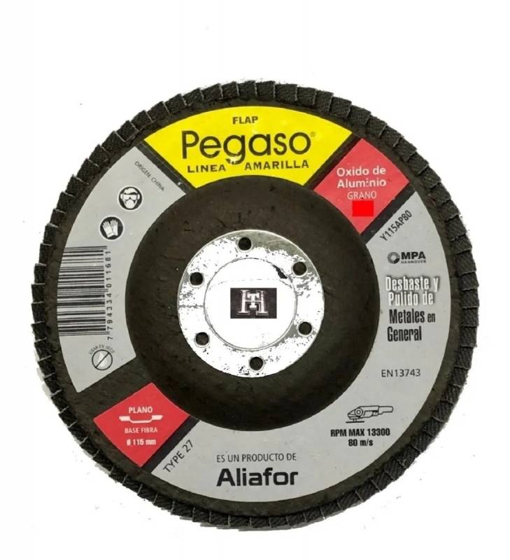 Disco Flap Pegaso Aliafor Linea Amar. Oxi. Alum. Y180Ap80 - 180Mm (7) G.80
