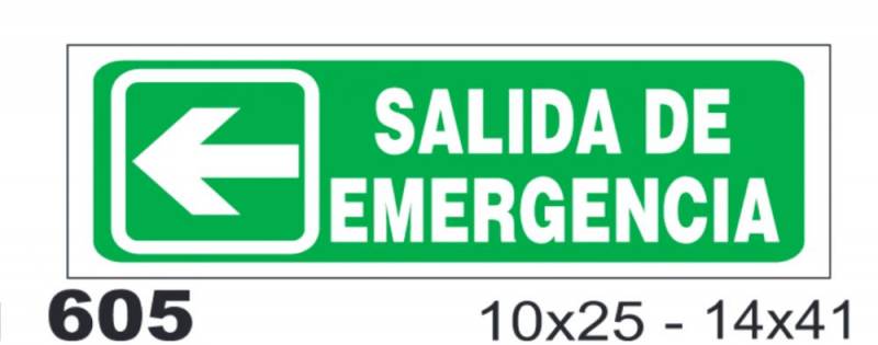 Cartel 87* 140 X 410 Salida De Emergencia Izq Fotolum