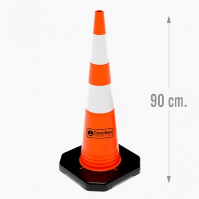 Cono 90 Cm Pvc C/Ref Y Base De Goma 7 Kg Mod 1200L-2R Rutero