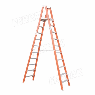 Escalera Tijera Simple Acceso C/Plataf. 12 Esc. 3.6 Mts. A 4.60 Mts  Pts-4812-P Ferpack