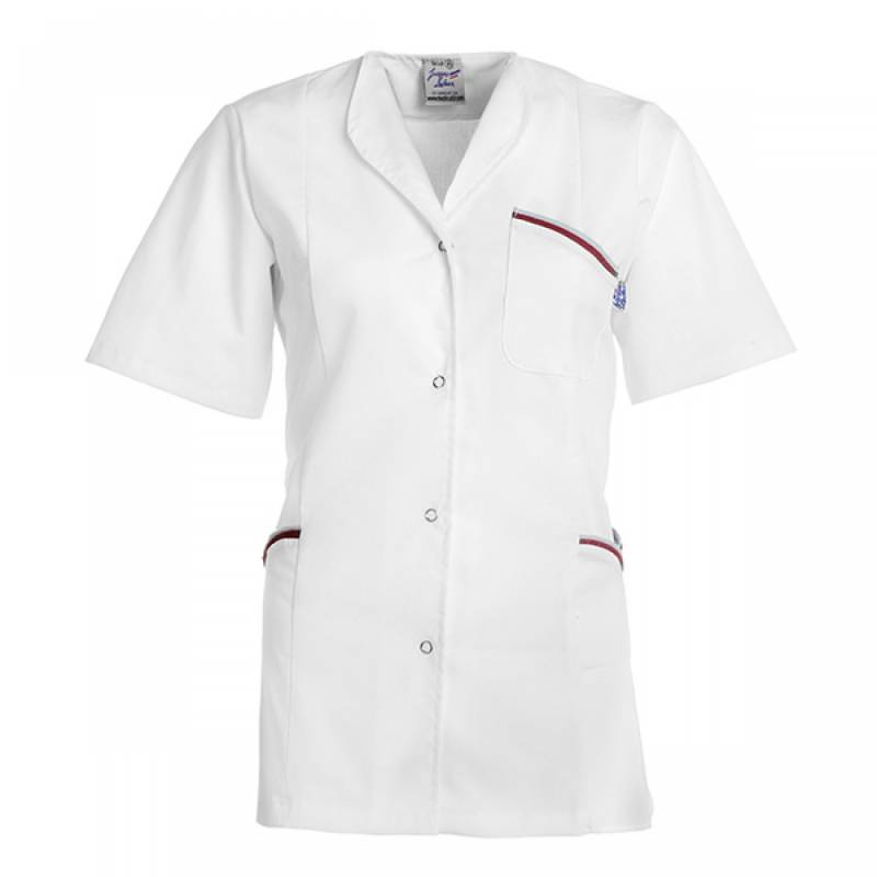 Chaquetilla Profesional Combinada C/ Broches M/C Blanca Dama Icq0024