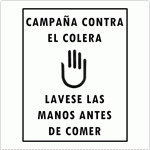 Cartel 120 220 X 260 Campaña Contra El Colera Lavese Las Manos Antes De Comer